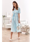 Rochie cămașă albastru deschis cu nasturi 07000 - Magazin online - Boutique